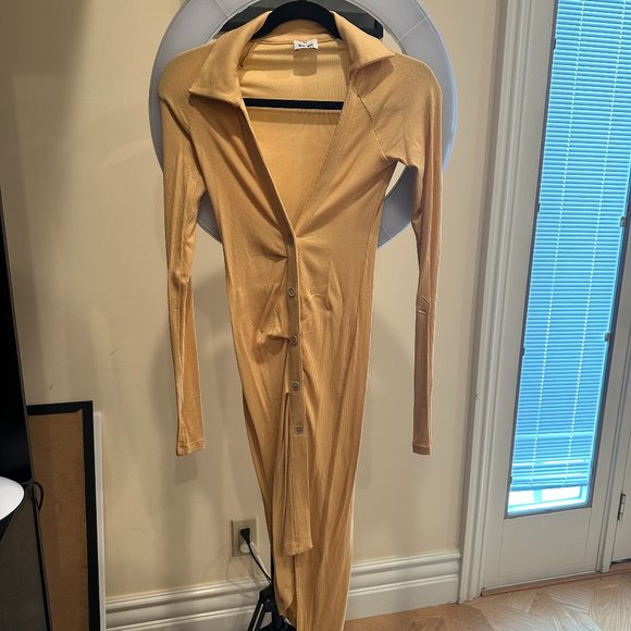 Alix NYC  Lanett Button-Up Asymmetric Dress in Butter / XS *Never Been Worn - Picture 4 of 5